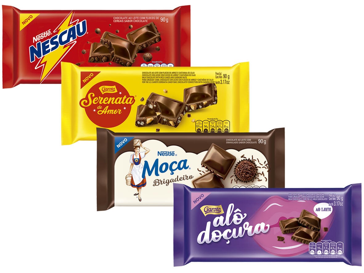 Nestlé e Garoto unem forças e lançam chocolates famosos em versão tablete. Veja! Deu Click