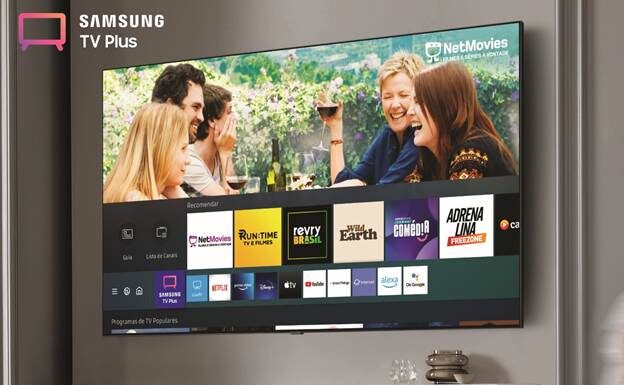 imagem de televisão com o aplicativo da Samsung Tv Plus