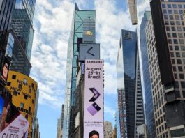 Lu, do Magalu, no telão em Times Square