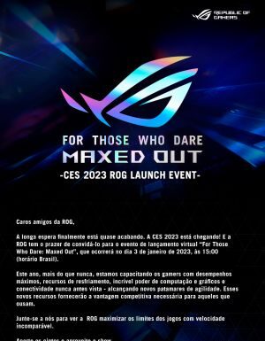 ASUS ROG anuncia participação na CES 2023