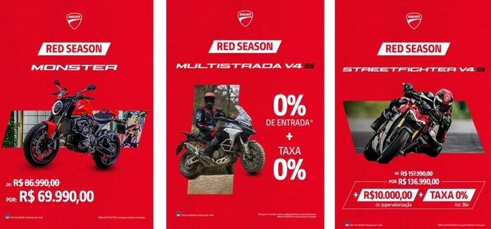 Ducati lança campanha exclusiva, RED SEASON, com taxa 0%!