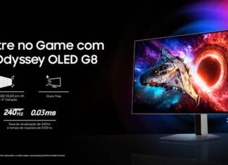 Samsung Odyssey OLED G8 chega com 4K, 240 Hz e resposta de 0,03 ms